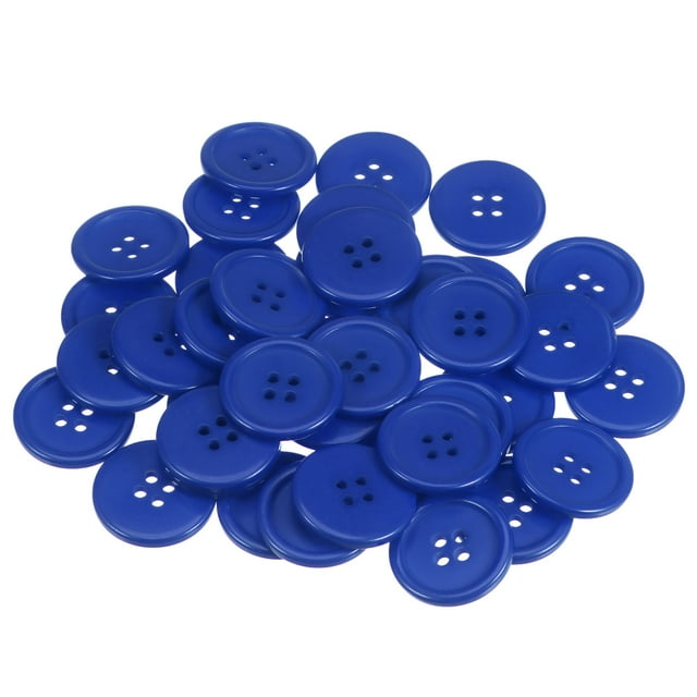 Unique Bargains Deep Blue Resin Round 4-Hole Sewing Buttons (100 Pack)