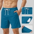 thumbnail image 2 of lcziwo Mens Board Shorts with Compression Liner Breathable Stretch Swim Trunks Multi Pockets Summer Beach Drawstring Shorts,Navy,M, 2 of 5