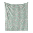 thumbnail image 1 of Grey Chevron Soft Flannel Fleece Blanket, Bohemian Style Zigzags in Vintage Tones Folk Art Grunge Illustration, Cozy Plush for Indoor and Outdoor Use, 70" x 90", Sea Green and Pearl, by Ambesonne, 1 of 6