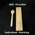thumbnail image 1 of YOPTOP 100pcs Wooden Disposable Cutlery (100pcs) - Fork and Spoon Integrated  Individually Wrapped in Kraft Paper for Parties  Picnics  and Events,100 Pcs/Set, 1 of 7