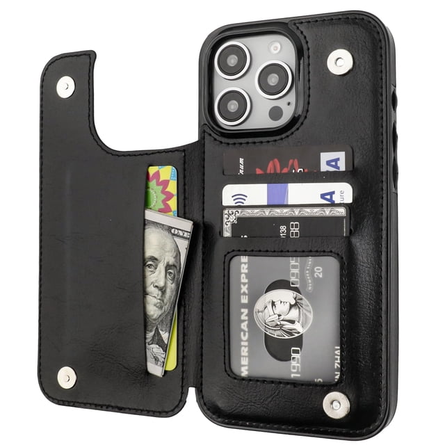 Funda tipo cartera Onetop compatible con iPhone 16 Pro Max negra