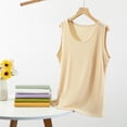 thumbnail image 4 of Duoif Womens Tank Tops, Wrap Camisole Vest, Cotton Round Neck Layering Top Womens Shirts Beige L, 4 of 9