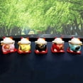 thumbnail image 2 of Mini figuras de gato de la suerte Maneki Neko, juego de 5 gatos sonrientes japoneses Kawaii que ondean verticalmente con decoración del hogar de la fortuna de la suerte, 2 of 4