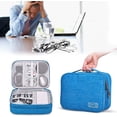 thumbnail image 2 of Blue-Waterproof Cable Storage Case Universal Organizer Thick Padded Durable Electronics Organizer Bags Hard Drive Cases Charger Memory Cards, 2 of 5