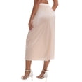 thumbnail image 2 of DARING DIVA Women's Satin Lace Trim Flared Hem Lightweight Maxi Half Slip M Beige, 2 of 6