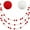 Red White, variant on Trianu 3Pcs Pom Pom Garland, 8.2ft Decorative Hanging Garland Ball Banner with 30Pcs Balls for Halloween Thanksgiving Christmas Wedding Birthday Party Room, Red/Green