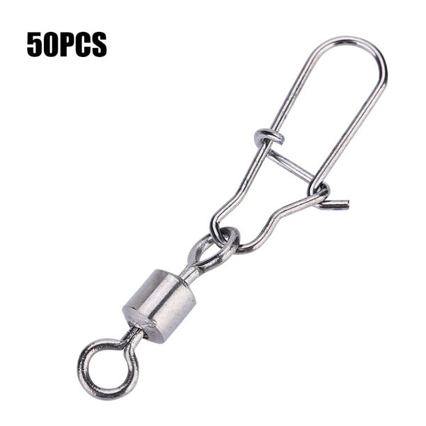 Rolling Swivels,50PCS 2# 4# 5# Fishing Swivel With Snap Swivel Snap Finest  Materials 