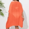 thumbnail image 6 of Swimsuit Coverup for Women Plus Size Short Sleeve V Neck Loose Crochet Knee Length Dress Beach Cover Up Bathing Suit Dress, 6 of 6