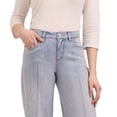 thumbnail image 5 of Martha Stewart Women's Wide Leg Pintuck Pant, High-Rise Soft Stretch Denim & Twill Trouser with Front Seam Detail, 5 of 7