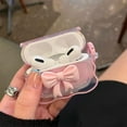 thumbnail image 4 of for AirPods Pro(2019 Release) Clear Case 3D Butterfly Bow Cute Earphone Case Women Girl Design for AirPods Case Pink,Soft Protective Cover for AirPods Pro, 4 of 11
