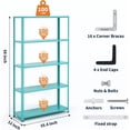 thumbnail image 3 of 5-Tier Heavy Duty Steel Storage Shelving Unit 36 In Wx12 In Dx68 In H Adjustable Metal Garage Rack 2500 lbs Capacity for Home and Pantry Use Green, 3 of 9