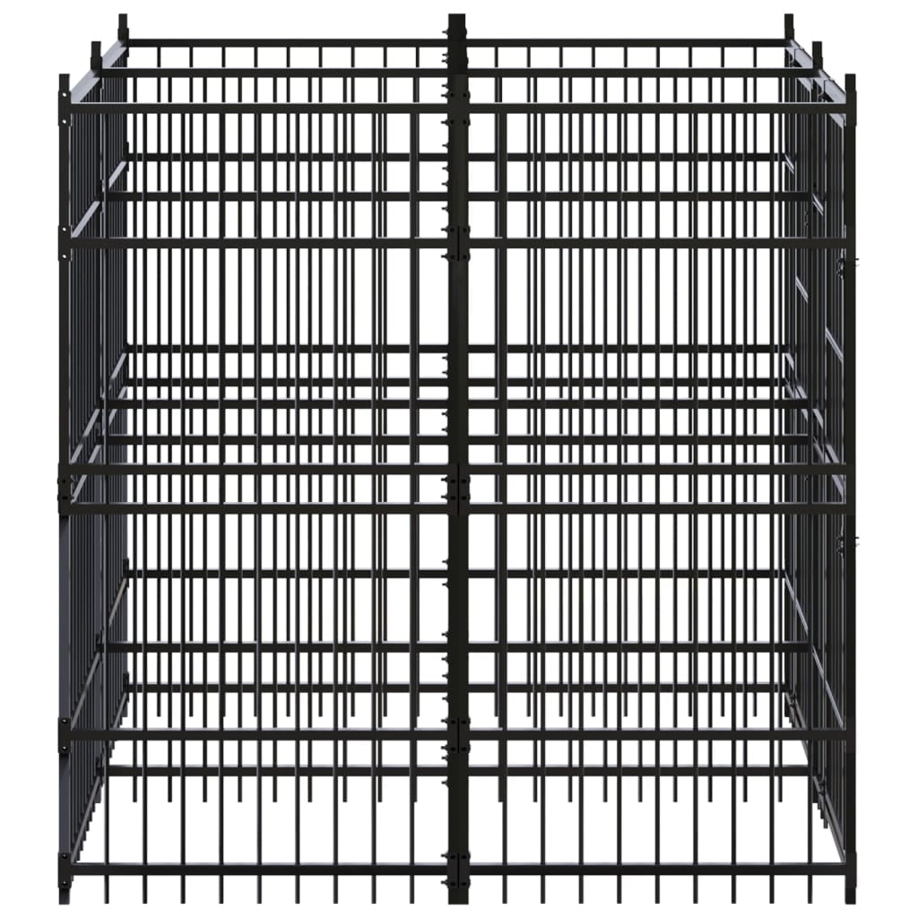 vidaXL Outdoor Dog Kennel Steel 39.7 ft²