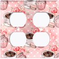 thumbnail image 2 of Metal Light Switch Wall Plate Outlet Cover (Coffee Mocha Espresso Heart Cupcake Macaron Flower Bouquet Pink - Double Duplex), 2 of 2