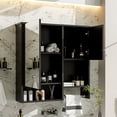 thumbnail image 3 of Euroco Wall-Mounted Bathroom Mirror Cabinet, Adjustable Shelf, Waterproof MDF, Space-Saving Medicine Cabinet with Storage for Bathroom, Bedroom or Over Toilet, 27"x23.6", 3 of 9