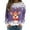 Purple, variant on Fiaer Christmas Women Sweatshirts Snowflake Deer Cute Graphic Pullover Crew Neck Plus Size Long Sleeve Baggy Tops Red XL