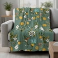 thumbnail image 2 of Green Botanical Blanket Soft Cozy Warm Throw Blanket for Couch, Plush Fuzzy Flannel Fleece Blankets for Sofa, Spring Floral Summer Lemon Birds Bed Blankets Lightweight Gifts for Women, 40"x60", 2 of 9