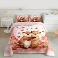 thumbnail image 2 of Manfei Kids Teens Kawaii Otters Couple Bedding Comforter Set 2pcs,Happy Valentine's Day Twin Comforter Sets Microfiber,Romantic Lover Breathable Bedding Set,Microfiber Bedroom Decor,Reversible, 2 of 8