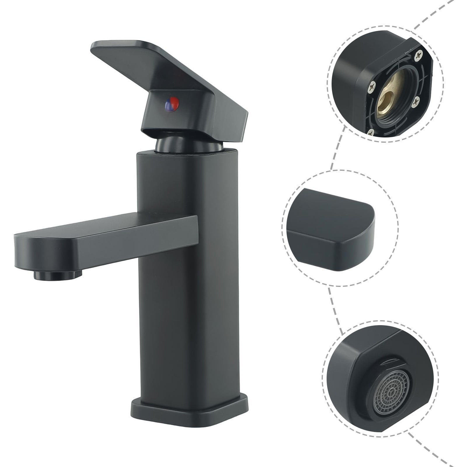 RichLink Sink Counter Waterfall Bathroom Tap Basin Mixer Tap Chrome Square Mono Faucet