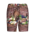 thumbnail image 4 of Naloa Bottle Glass Red Wine Men's Short Pajama Pants, Lounge Comfort Shorts with Elasticized Waistband and Side Pockets - X-Large, 4 of 9
