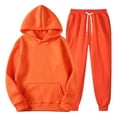 thumbnail image 3 of Luvrsol Womens 2 Piece Sets Solid Loungewear Matching Set Hooded Top Loose Athletic Long Pants Sweatsuit 2XS-XL, 3 of 7