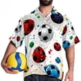 thumbnail image 4 of Football Men's Short Sleeve Spread Collar Poplin Shirt, Casual Printed Button Down Summer Beach Tops for Men, Unisex Comfortable Shirts, 4 of 6
