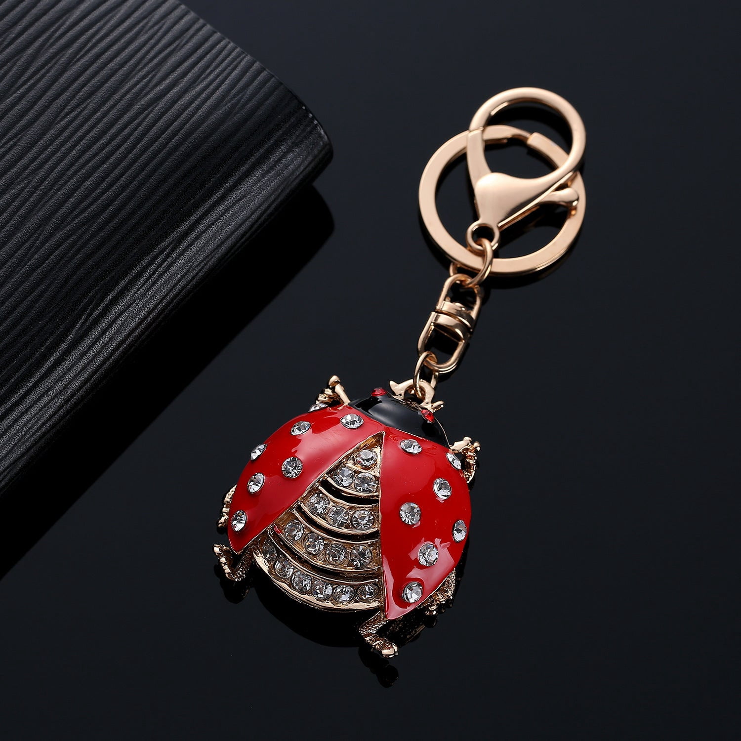 Creative Seven Star Ladybug Key Chain: 11CM Alloy Couple Key Ring for Keys, Bags, and Accessories