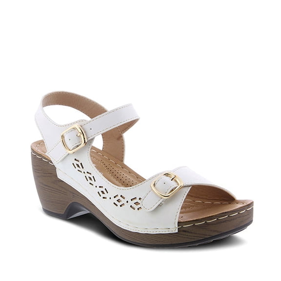 PATRIZIA SHANTAY Wedge Sandals with ankle strap buckle closures - Womens Casuals Sandals for Outdoor
