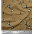 thumbnail image 1 of Soimoi Brown polyester Crepe Fabric Reindeer Animal Fabric Prints By Yard 42 Inch Wide, 1 of 3