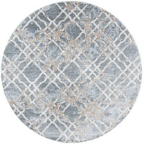 SAFAVIEH Martha Stewart Isabella Hughie Diamond Area Rug, Silver/Ivory, 6'7" x 6'7" Round