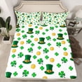 thumbnail image 2 of Feelyou St. Patrick's Day Twin Sheet Sets, Gold Coin Shamrock Bedding, 3pcs, 2 of 7