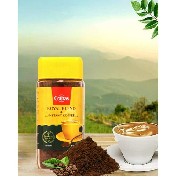 Cothas Traditional Royal Blend Instant Coffee Powder - Pack of 3 ,  Each Bottle 90g = 3lbs  [ 100% Coffee  , No Chicory ]