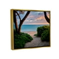 thumbnail image 3 of Stupell Industries Between Trees Sandy Beach Path Coastal Photography Gold Floater Framed Art Print Wall Art, 3 of 6
