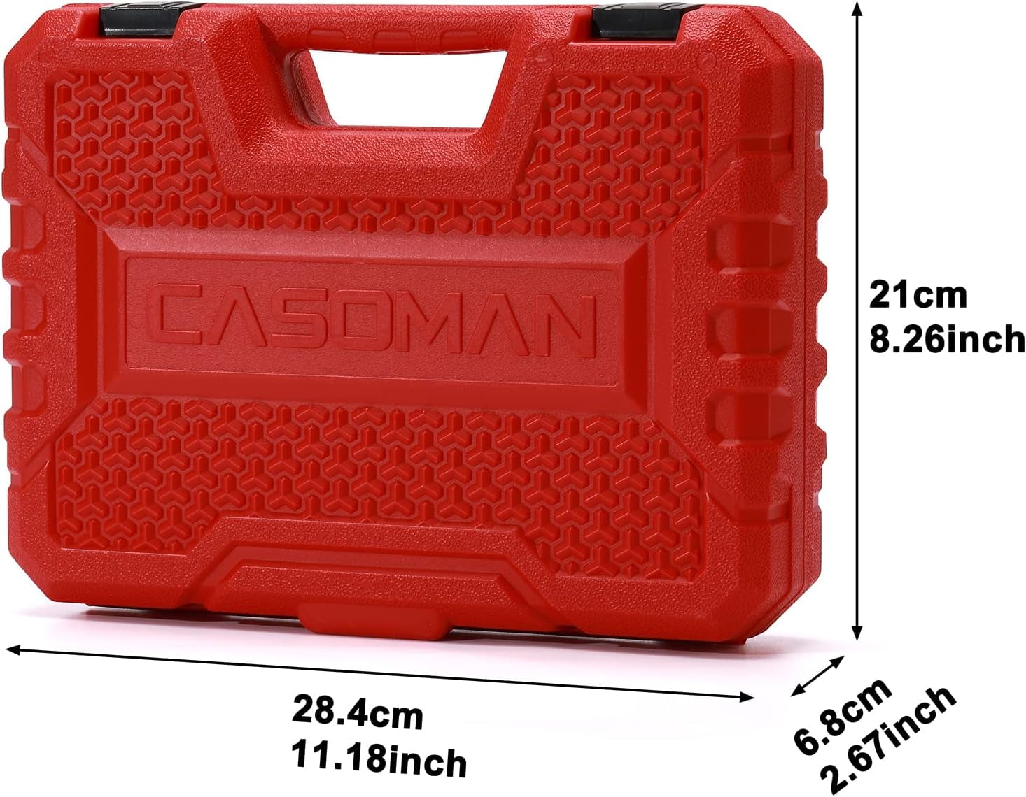 CASOMAN 1/4 Inch Drive Master Impact Socket Set, 50-Piece, 6-Point, SAE/Metric, 5/32 Inch - 9/16 Inch, 4mm - 15mm, Standard/Deep,CR-V