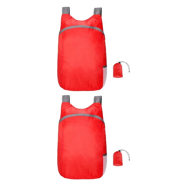 Yuarrent para acampar al aire libre, plegable, impermeable, bolsa de nailon, senderismo, viaje, plegable Rojo 2Conjunto