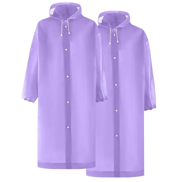 Capa impermeable de EVA para mujer, para exteriores, de manga larga, con capucha, para hombre y mujer, 2 piezas