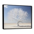 thumbnail image 2 of Designart "Silver-Toned Frosty Timber" Landscape Trees Floater Framed Wall Art Living Room, 2 of 7