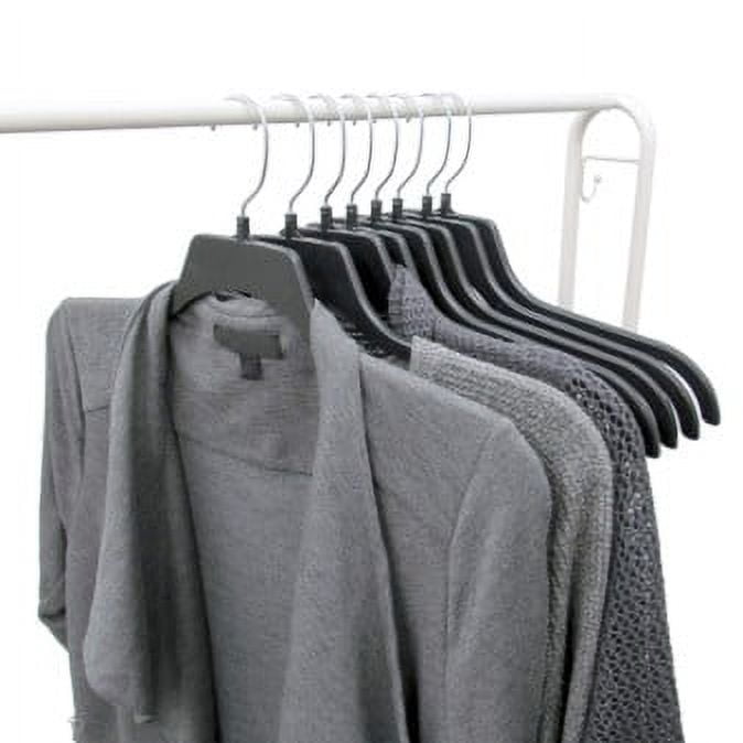 Hanger Central Recycled Heavy Duty Plastic Hangers, Long Polished Metal Swivel Hooks, 17 Inch, 50 Pack, Black