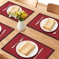 thumbnail image 2 of Unique Bargains Farmhouse Placemats 6pcs Cotton and Linen Burgundy 17.7"x11.8", 2 of 6