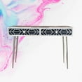 thumbnail image 1 of FUSION Sleek Geometric Bone Inlay Desk Black Ready to Ship, 1 of 4