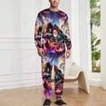thumbnail image 2 of Demon Slayer Men's Lounge Pajamas Set 2-Piece Crew Neck Sleepwear Soft Long Sleeve Top & Pants for Sleep, Home & Vacation S, 2 of 8