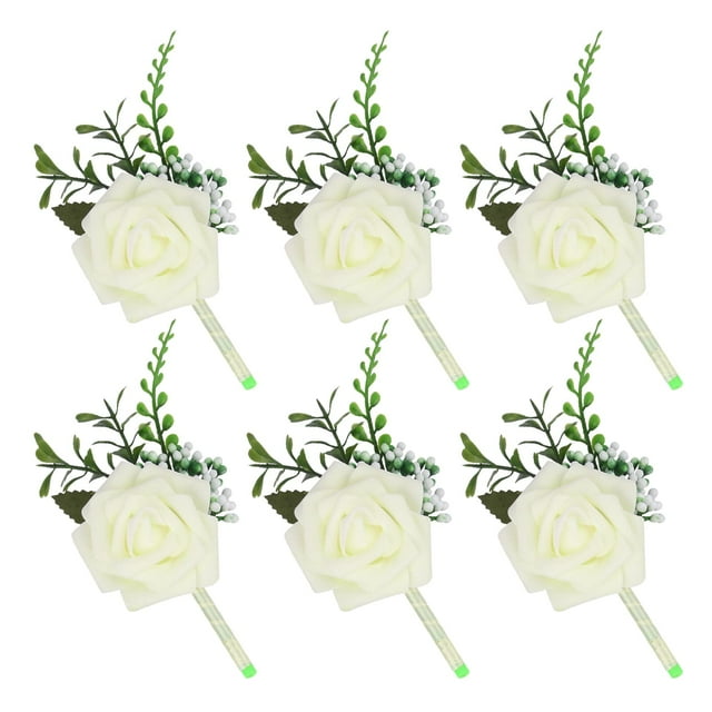 Ramilletes de rosas PXRJE para novio y padrino x6
