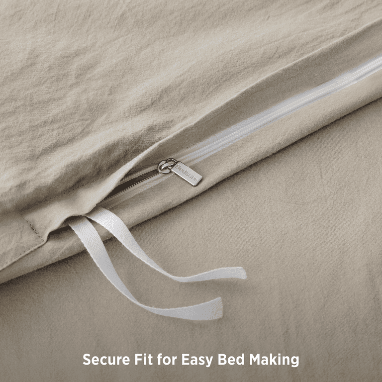 Washed Cotton Duvet Cover King Size Off-White photo 5