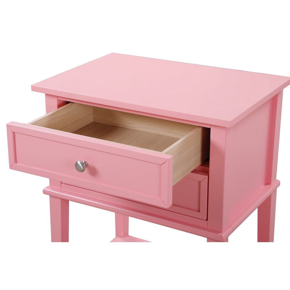 Glory Furniture Newton Nightstand in Pink Color