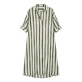 thumbnail image 5 of PBFRDSJ Women's Summer Striped Shirt Dress Casual Oversized Boho Rolled Cuff Kaftan Dress Loungewear with Pockets, 5 of 5