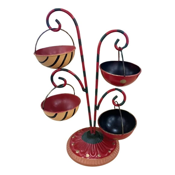 Christmas Dessert Table Decoration Bowl with Tree-Shaped Plates and Round Fruit Snack Shelf for Party Serving