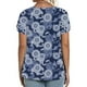 thumbnail image 4 of ICHUANYI Clearance Plus Size Womens Casual Short Sleeve Printed V-Neck T-shirt Loose Tops Blouse(Navy, L) ICHUANYI WER2023080907879, 4 of 6