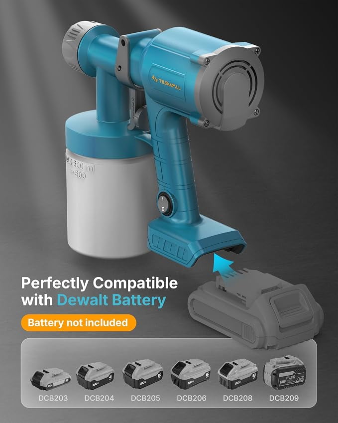 Dreamer 400 Cordless Spray Gun for Painting Compatible with DeWalt 20V Battery