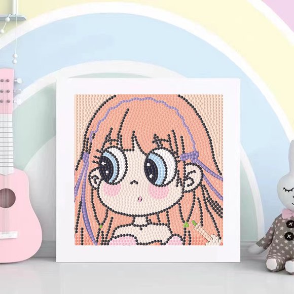 YIXINGCHEN Cute Anime 5D Diamond Drawing Kits, Gem Arts & Crafts Supplies with Frames, Cartoon Painting with Diamond, DIY Paint Supplies for Kid(Kumi) A1121-048