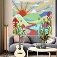 thumbnail image 3 of DaShan Boho Sun Tapestry Wall Hanging,Cute Mushroom Tapestries for Dorm Living Room Bedroom Decor 60"Wx50"L, 3 of 6