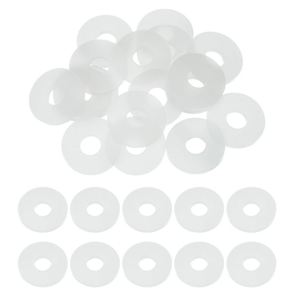 20 Pcs M7 Silicone Flat Washers 7mm ID 20mm OD 2mm Thick Plain Washer Grommets Sealing Spacer Gasket Ring Water Hose Washers, White